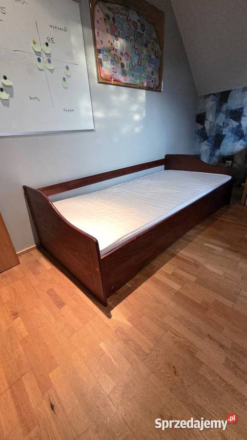Drewniane łóżko wysuwane podwójne materac małopolskie