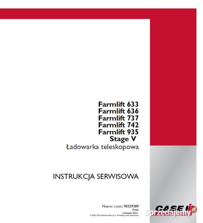 Case Farmlift 633 636 737 742 935 instrukcja Gdańsk