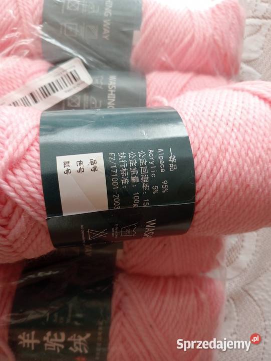 5 motków wełny z internetu w kolorze różowym Złotów