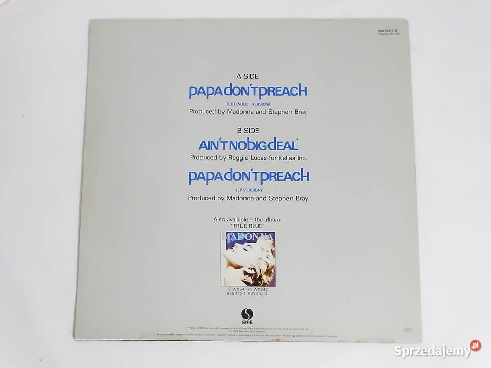 Madonna Papa Dont Preach Extended Version winyl płyta winylowa