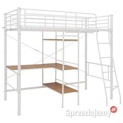 vidaXL Rama łóżka piętrowego z biurkiem biała Warszawa