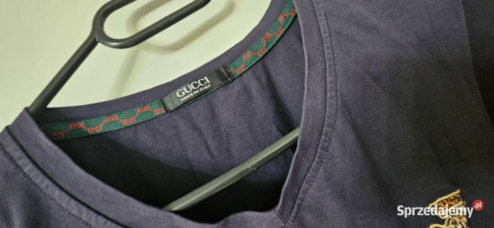 Gucci t shirt koszulka M granatowa bawełna super wielkopolskie