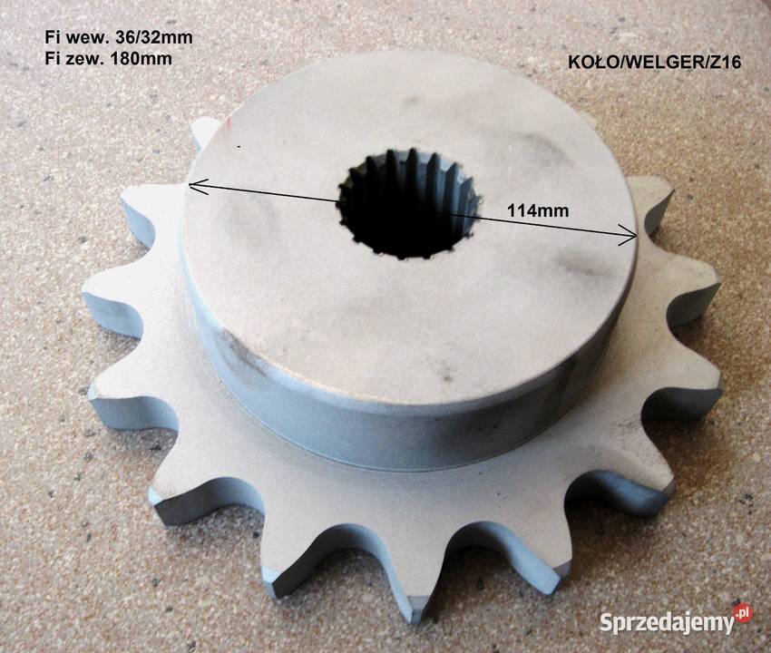 Koło łańcuchowe Z16 1 14 fi 3632mm zew 180mm do Pozostałe Czekanów