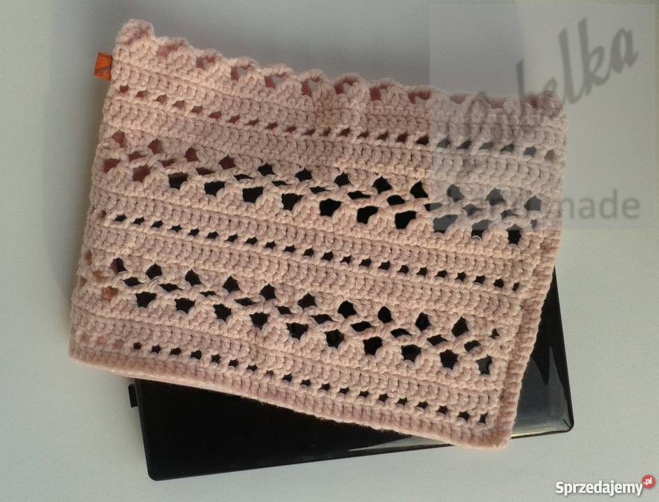Pokrowiec etui różowy na laptop ręcznie wykonany