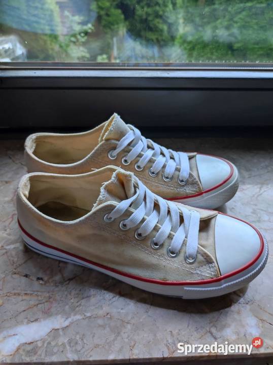 płaskie niskie białe trampki tenisówki lniane Kielce sprzedam