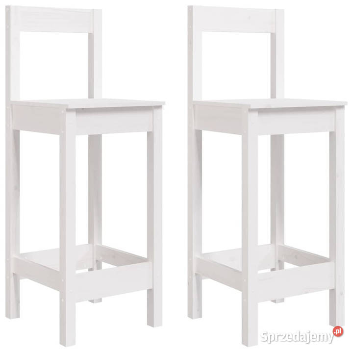 Stołki barowe 2 białe 40x415x112 drewno sosnowe mazowieckie sprzedam