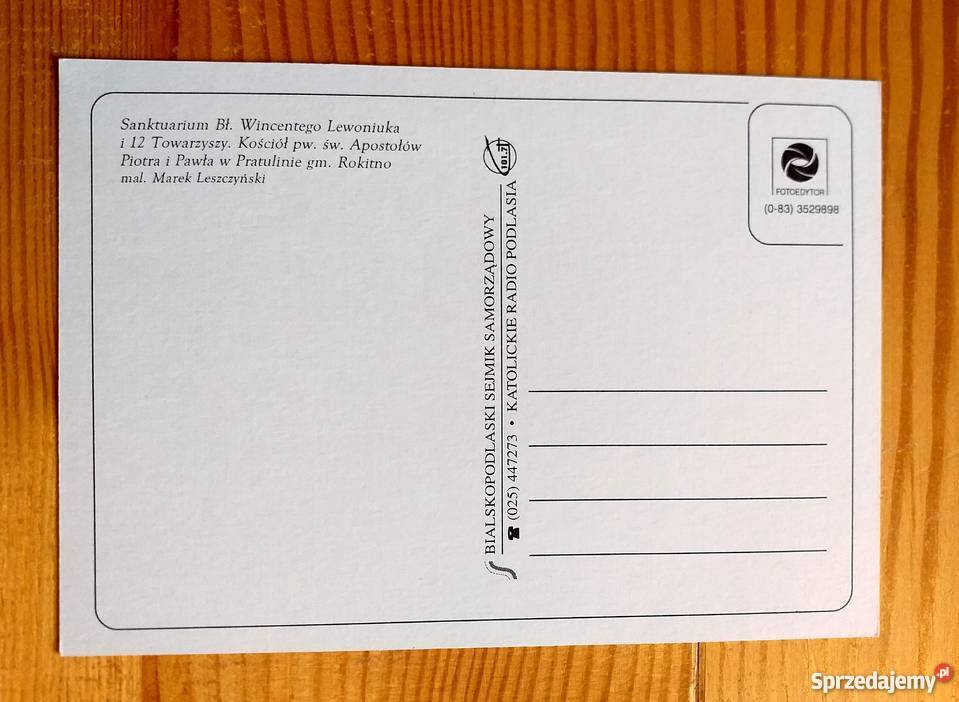 KOŚCIÓŁ W PRATULINIE SANKTUARIUM BŁWINCENTEGO Pocztówki i karty telefoniczne Piszczac