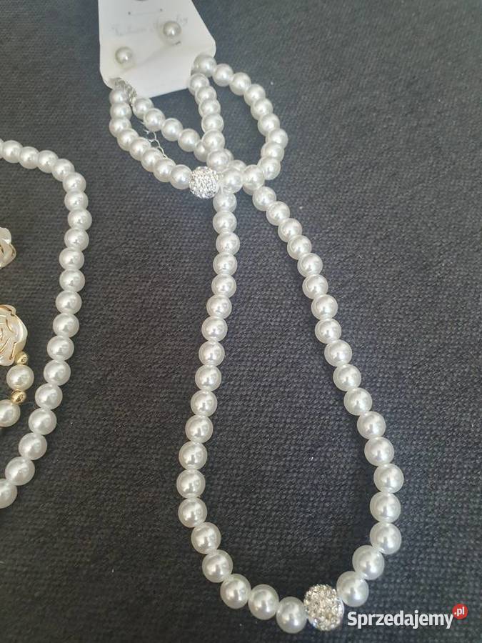 Komplet biżuterii perełki Nowe Miasto Lubawskie