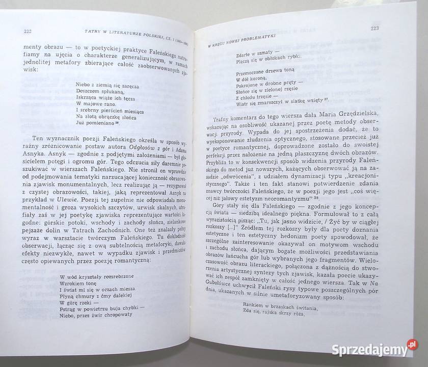 MAŁ Kolbuszewski Tatry w literaturze polskiej Warszawa sprzedam