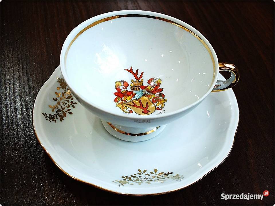 Mała Filiżanka z herbem spodek TURYNGIA Żary