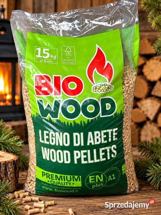 Pellet świerkowysosnowy BIO WOOD klasa A1 1050 Opał Siemianowice Śląskie