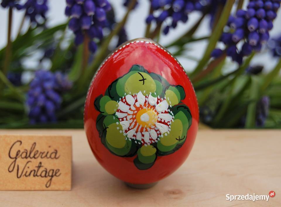 Drewniana pisanka rosyjska Rosja kwiaty Lublin