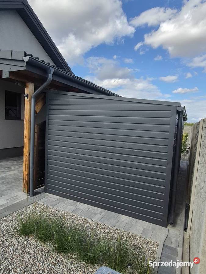 Garaż blaszany 3x5 grafitowy jednospadowy na bok małopolskie