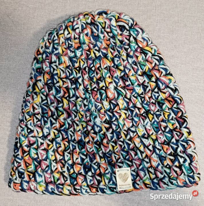 Czapka beanie wykonana na szydełku Wrocław sprzedam