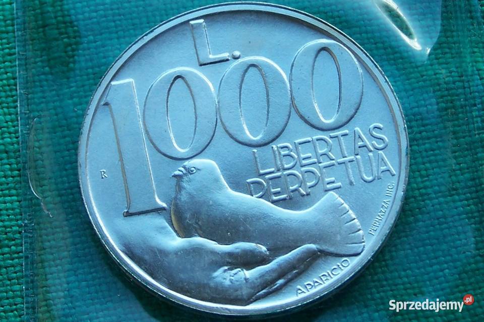 San Marino 1000 lirów 1991 Ag gołąb warmińsko-mazurskie Elbląg