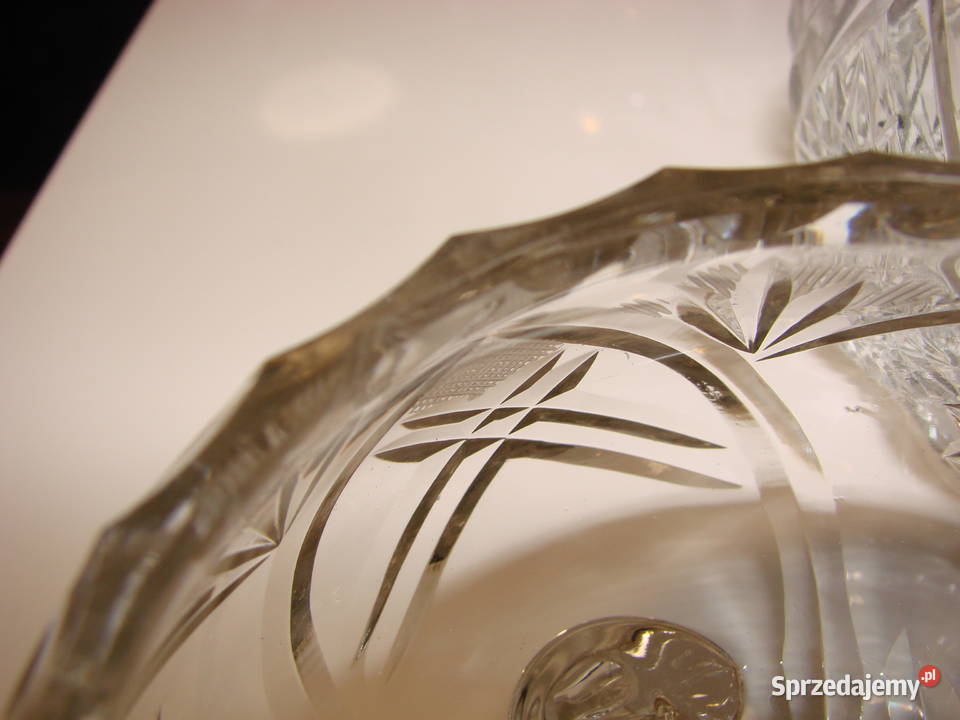 kryształowy koszyk bombonierka PRL Pruszcz Gdański