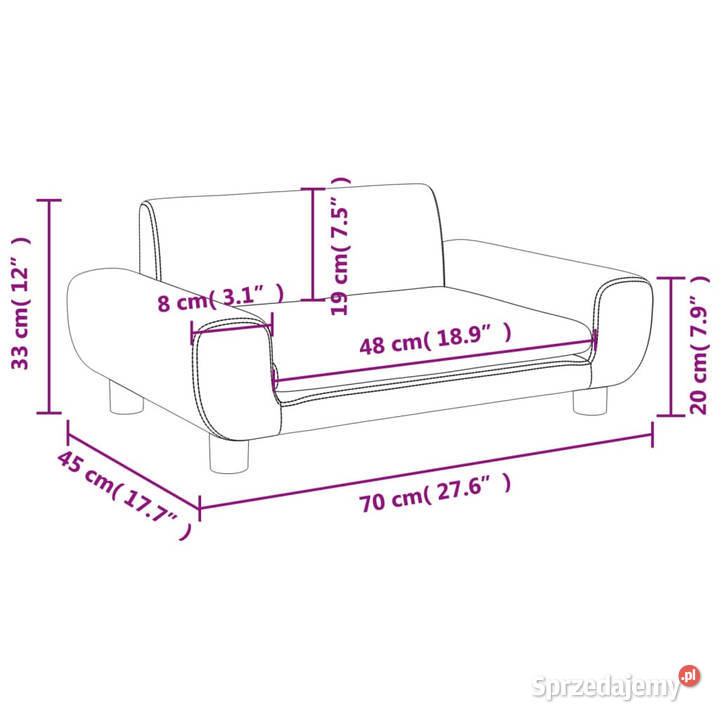 Sofa dzieci czarna 70x45x33 aksamit WM3196390 mazowieckie Warszawa