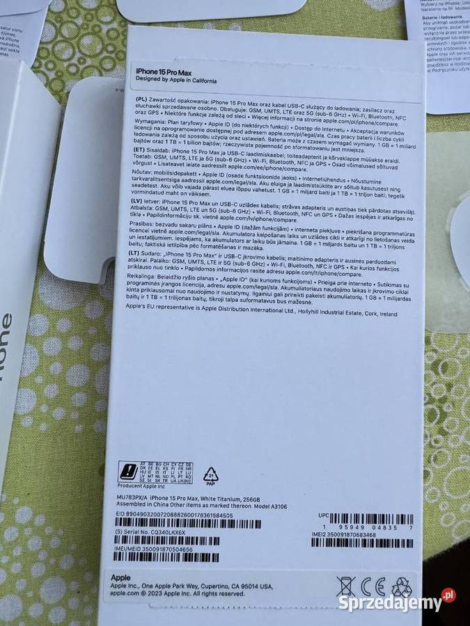 iPhone 15 Pro 256GB White Titanium IDEALNY STAN podkarpackie Mielec