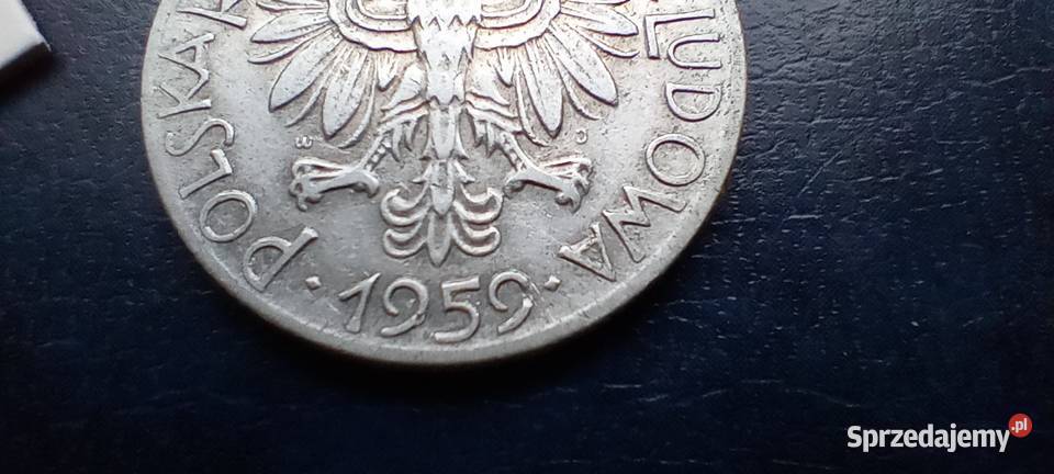 Stare monety 5 złotych 1959 destrukt PRL Polska Lesko