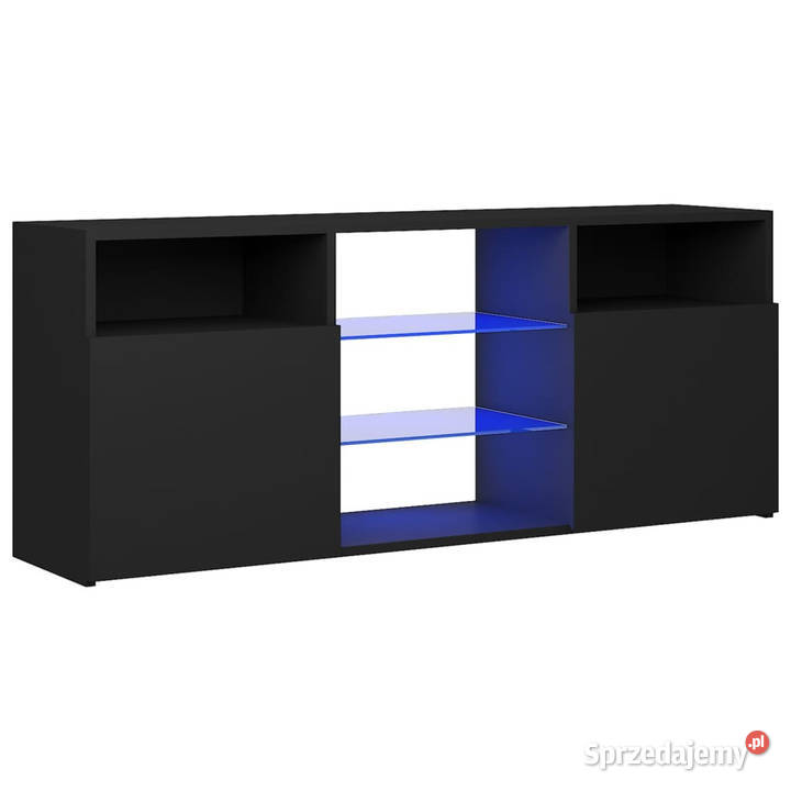 Szafka TV z oświetleniem LED czarna 120x30x50 Warszawa