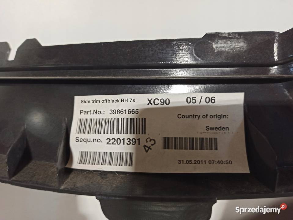 VOLVO XC90 LISTWA BŁOTNIKA LEWY TYŁ 30779579