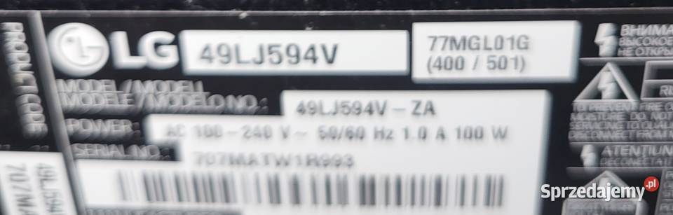 LG49LJ594V podświetlenie