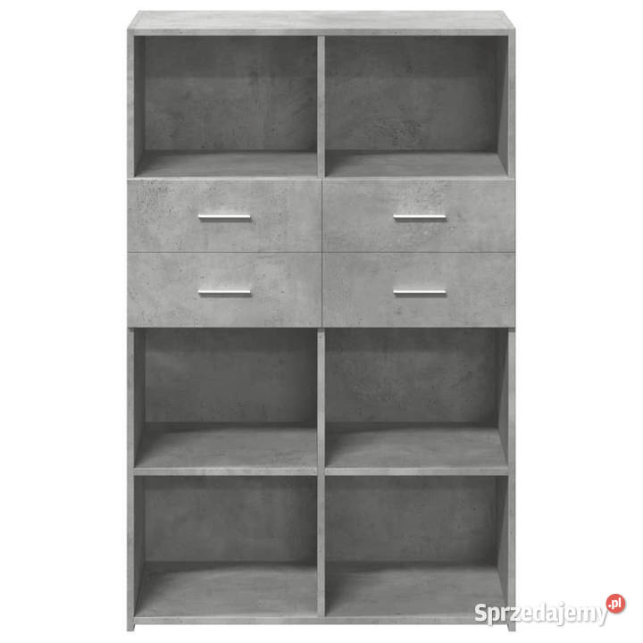 Wysoka szafka szarość betonu 80x425x124 Pozostałe