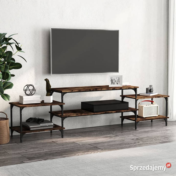 Szafka pod TV przydymiony dąb 197x35x52 WM826327 Warszawa