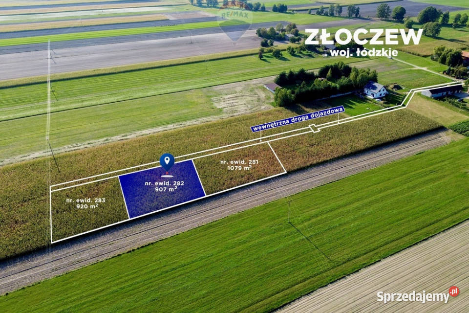 Działka z warunkami zabudowy 907 m Sprzedaż Złoczew