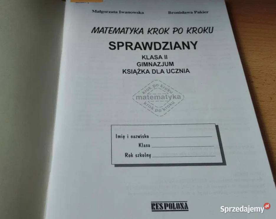 Matematyka krok kroku sprawdziany 2 gimnazjum miękka Gdańsk