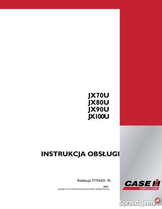 Instrukcja Case JX70U JX80U JX90U JX100U JX JXU Szamotuły