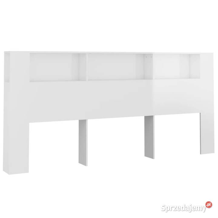 Wezgłowie łóżka z półkami biel z połyskiem sprzedam
