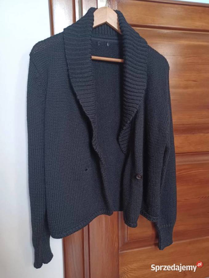 Czarny gruby ciepły sweter wełniany rozmiar L czarny Rzeszów
