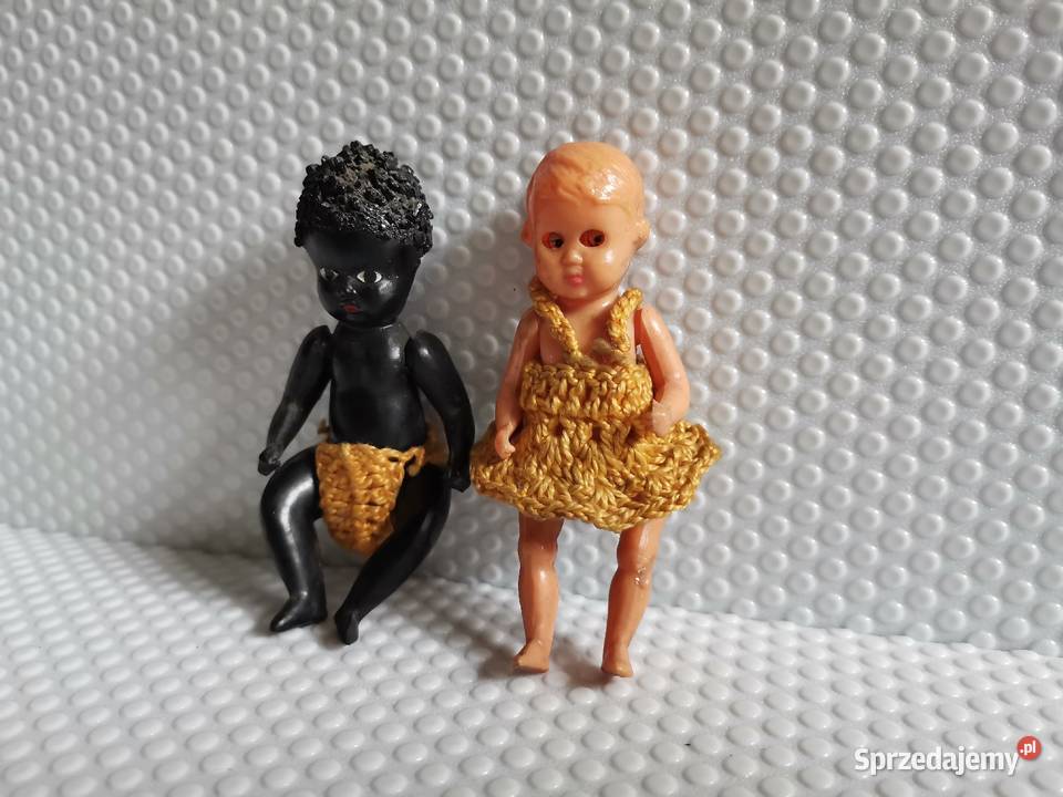 Stare plastikowe mini lalki 2 sztuki zabawki PRL Katowice
