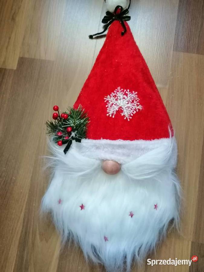 Świąteczny wianek na drzwi z czapką Mikołaja śląskie sprzedam