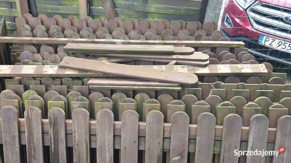 Płot Drewniany uliczka Furtka Brama kotwy Belki Puszczykowo