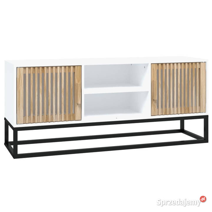 Szafka pod TV biała 105x30x45 materiał