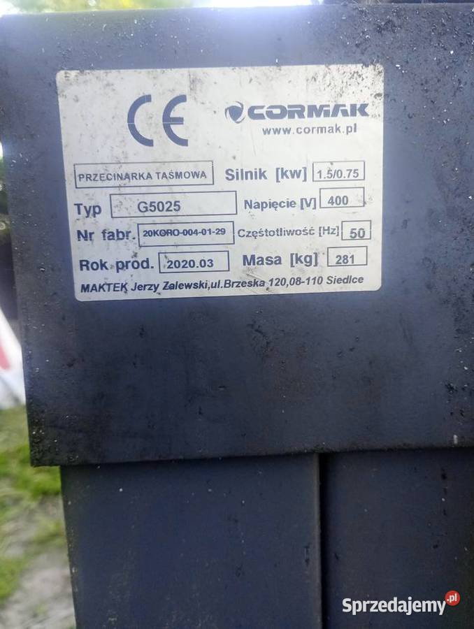 Piła taśmowa grawitacyjna Kalisz