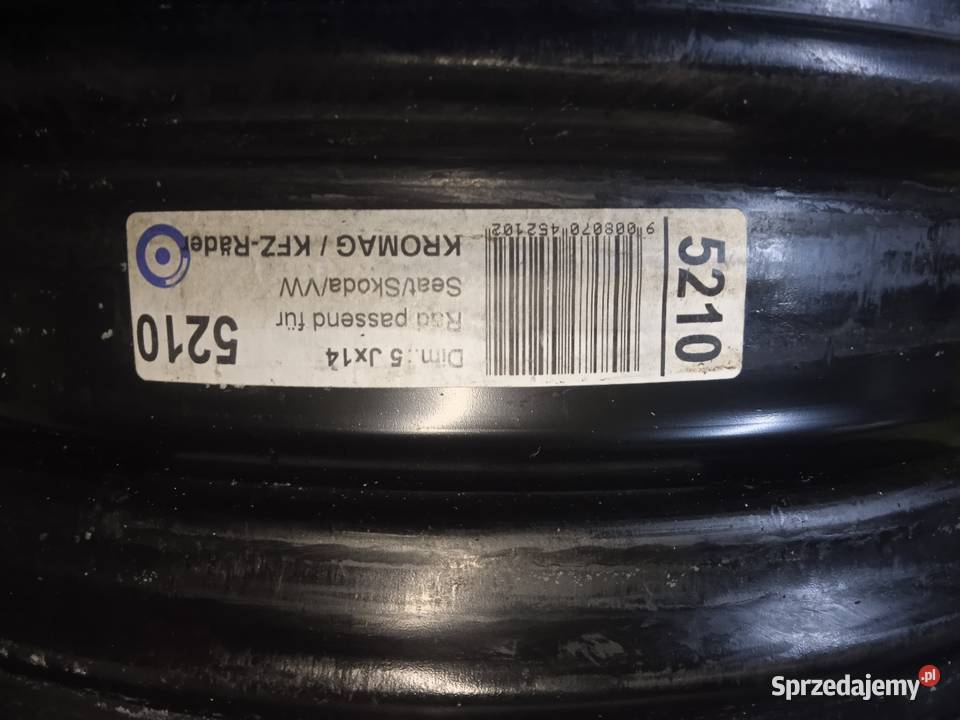 Felgi stalowe 14 5x100 vw Lubin sprzedam