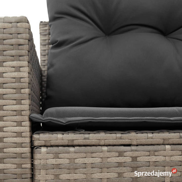 Sofa ogrodowa z poduszkami 2osobowa szara