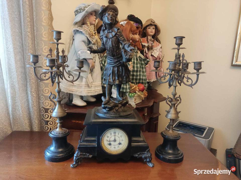 Stary zegar Panna ze świecznikami garnitur lubuskie Gorzów Wielkopolski