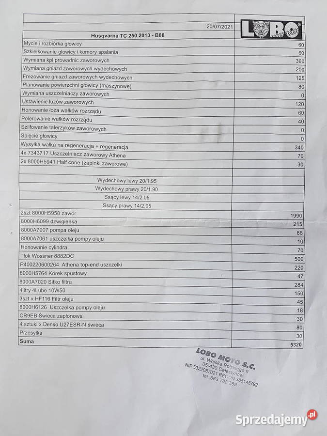Husqvarna Tc 250 Full Cross 2013r Lubin