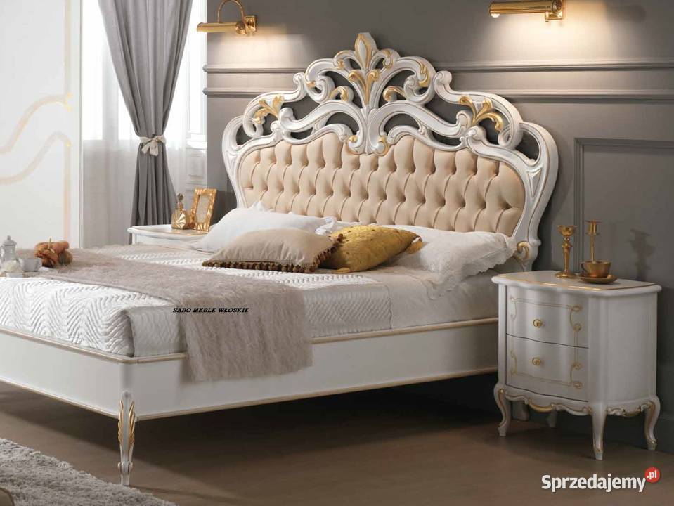 Klasyczna szafka nocna włoska drewniana biało Przemyśl sprzedam