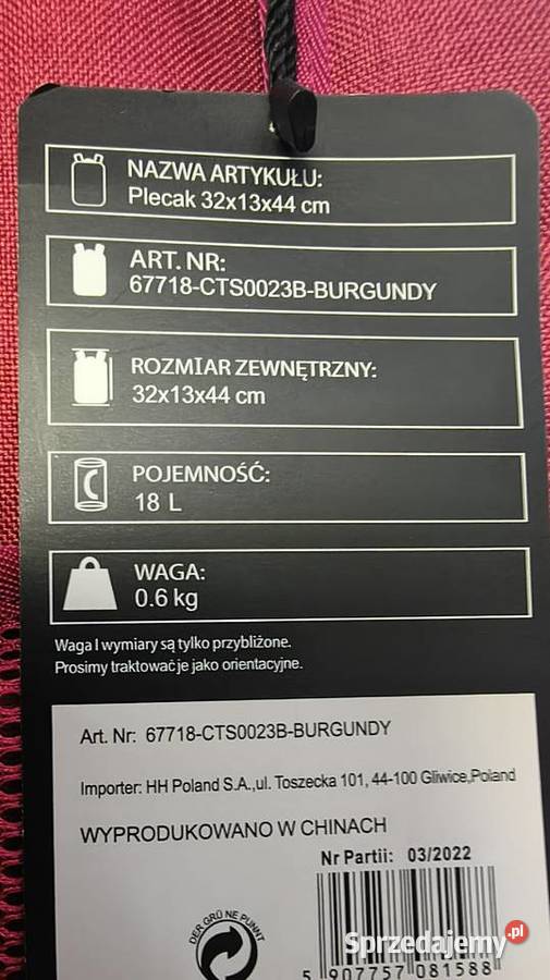 Plecak młodzieżowy Wola Radziszowska