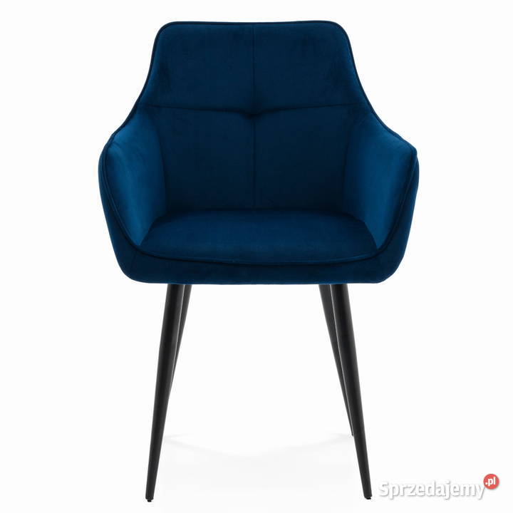 Granatowe Krzesło Tapicerowane Quattro Wysyłka 58cm Tarchały Małe