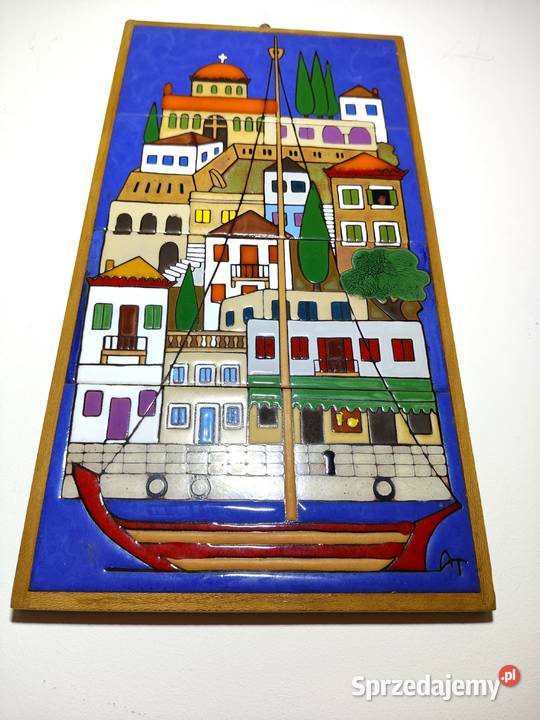 Grecki Obraz Ceramiczny Vintage A Tsakirakis