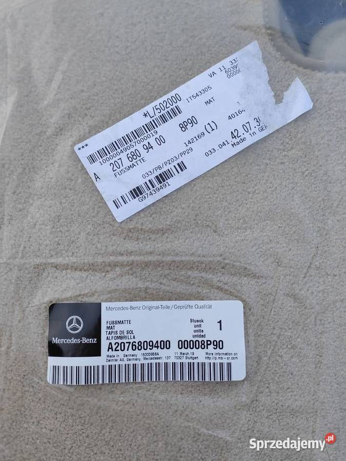 Dywaniki OE Mercedes C204 C207 A207 Bolewice sprzedam