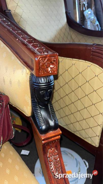 Berżera fotel kubełkowy mahoń hebanowe popiersia Gdańsk