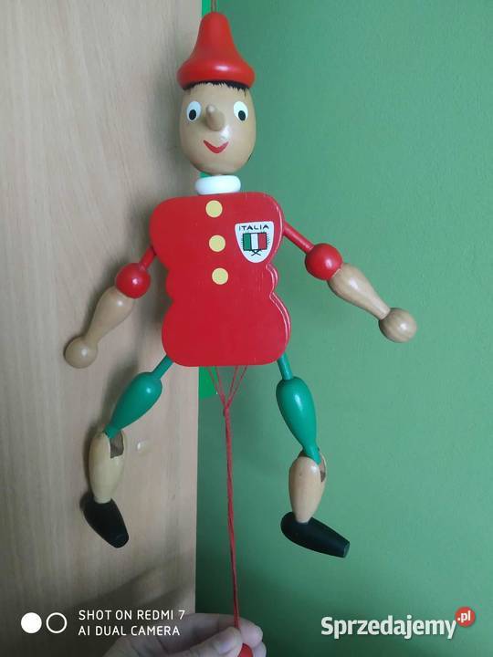 Drewniana figurka Pinokia wykonana w formie Bytom sprzedam