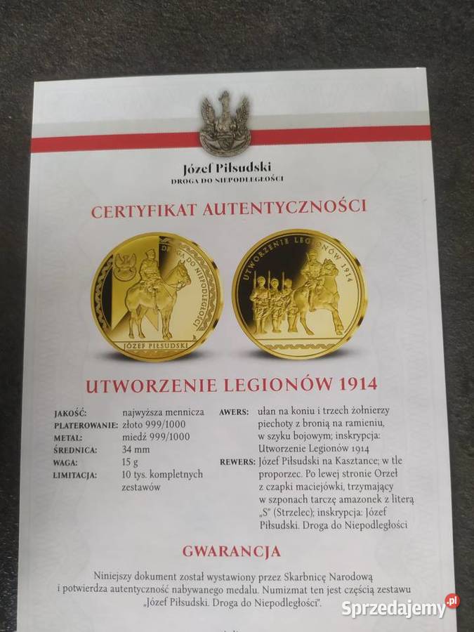 Moneta Medal legiony Piłsudskiego droga do Bolesławiec sprzedam